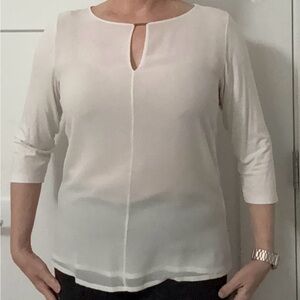 HUGO white top. Blouse front, jersey back & sleeves